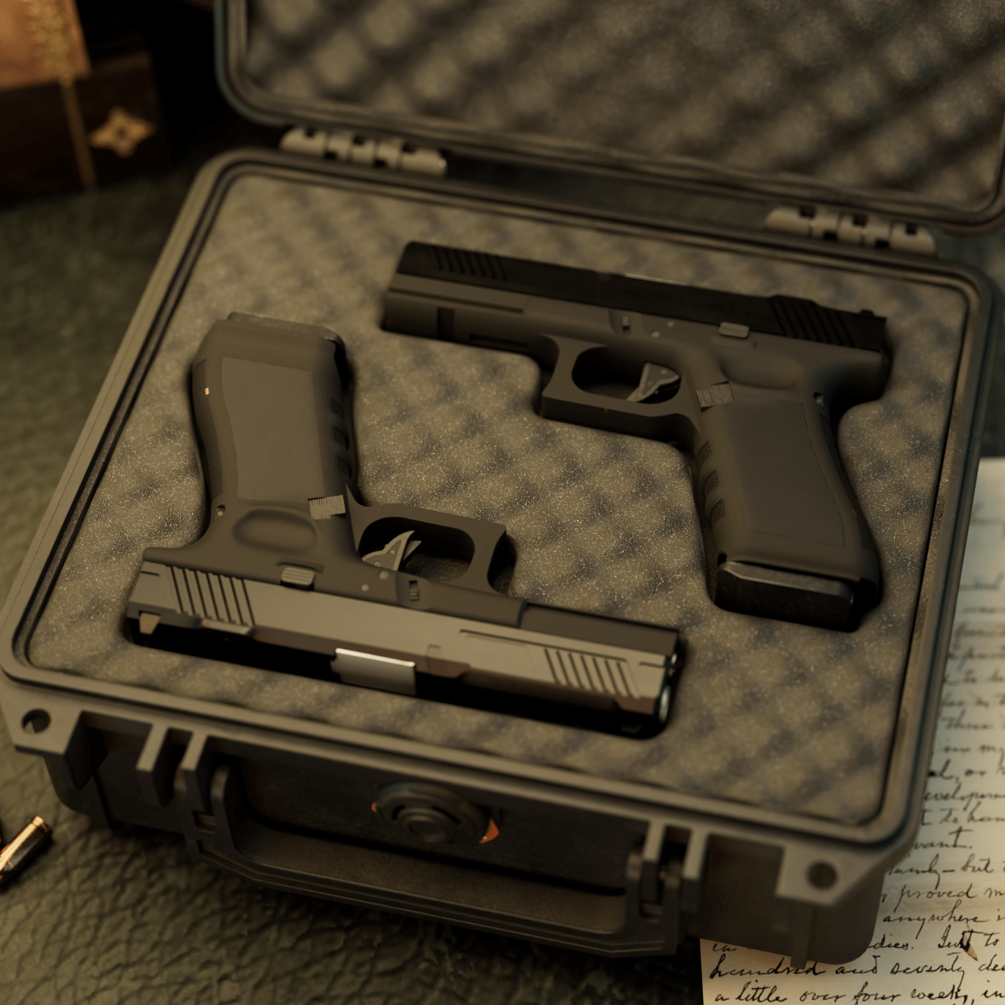 Explosive 3D Model of a Glock